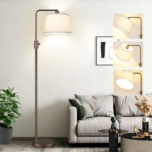 [Upgraded] Dimmable Floor Lamp, 1000 Lumens LED Edison Bulb Included, Modern Arc Standing Tall Brown Floor Lamp for Living Room Bedroom Office Dining Room