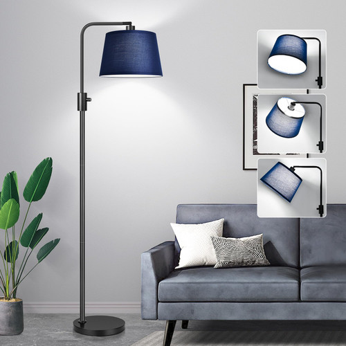 【Upgraded】 Dimmable Floor Lamp, 1000 Lumens LED Edison Bulb Included, Modern Arc Standing Tall Floor Lamp for Living Room Bedroom Office Dining Room - Blue