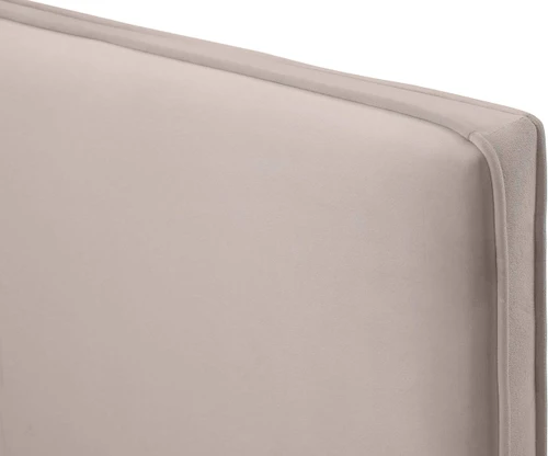 Geri Collection Modern | Contemporary Velvet Upholstered Bed with Piping on Headboard and Foorboard in Gold or Chrome Finish, Twin, Pink