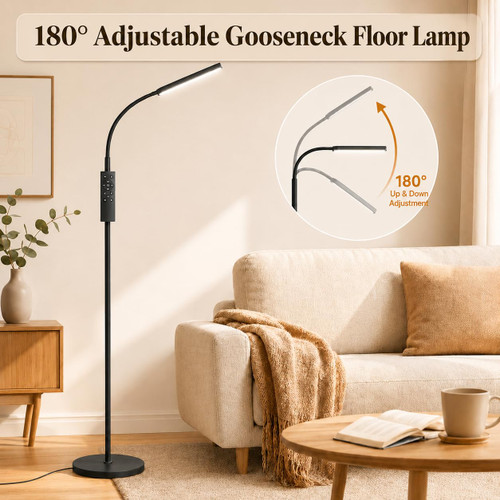 RGB Floor Lamp, 15W/1000LM LED Floor Lamp with Stepless Dimming