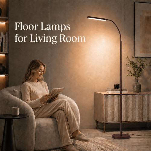 Floor Lamp, 15W/1000LM Bright LED Floor Lamp with Stepless Dimming