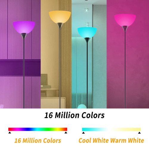 RGB Floor Lamp, Stepless Brightness & Color Temperature