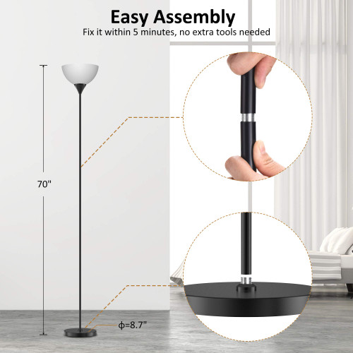 RGB Floor Lamp, Stepless Brightness & Color Temperature
