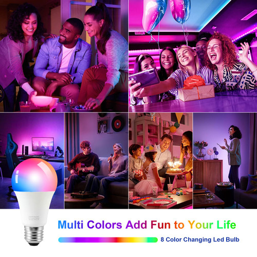 64'' Floor Lamps for Living Room with Remote Control and RGB + Stepless Dimmable Colors Temperature & Brightness, 9W Smart Bulb Included(White Shade & Black Pole)