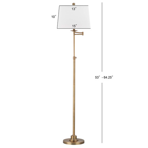 Lighting Nadia Floor Lamp, 53 -- 64.25″ Metal Antique Brass 