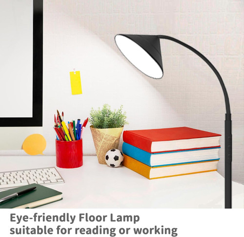Dimmable LED Floor Lamp, Super Bright Reading Lamps Floor Standing lamp with Remote & Touch Control, Stepless Dimming & 2700K-6500K Color Temperature, for Living Room Bedroom Office, Matte Black