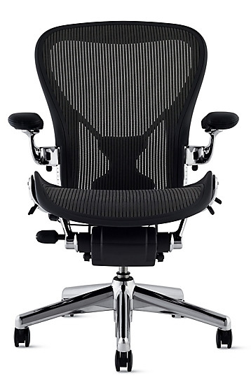 Herman Miller Aeron Executive Chair With Posturefit Size B Polished Frame