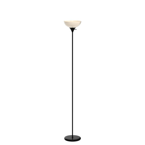 Sky Dome Dimmable LED Floor Lamp, Torchiere Floor Lamp for Living Room, Bedroom, & Office – Tall Torch Standing Lamp for Reading, Modern Home Decor – Jet Black