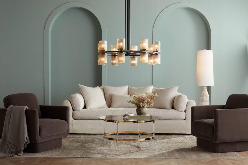 66 1/2" Tall Faux Wood Organic Modern Floor Lamp
