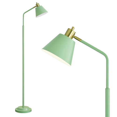 Upgraded Double-Base Green Floor Lamp, Adjustable Lamp Head-65.3"