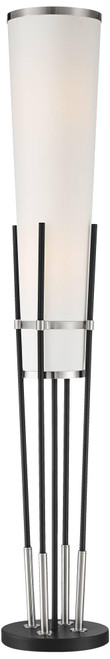 64" Tall Satin Black Floor Lamp with Smart Socket