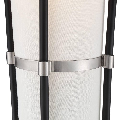 64" Tall Satin Black Floor Lamp with Smart Socket