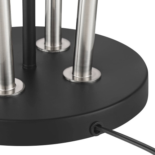 64" Tall Satin Black Floor Lamp with Smart Socket
