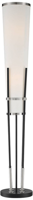 64" Tall Satin Black Floor Lamp with Smart Socket