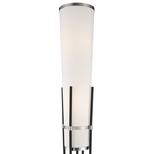 64" Tall Satin Black Floor Lamp with Smart Socket