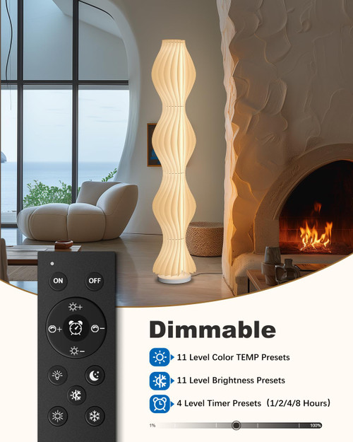 Wavy Floor Lamp - 3 Color Temp & Dimmable