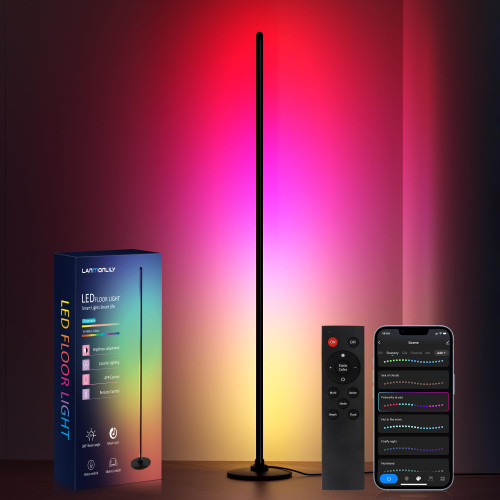 Corner Floor Lamp, Alexa Compatible, RGBICW, Music Sync
