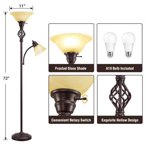 Floor Lamp for Living Room, LED Standing Reading Light