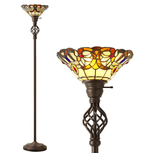 Floor Lamp for Living Room, Tiffany-Style Reading Light