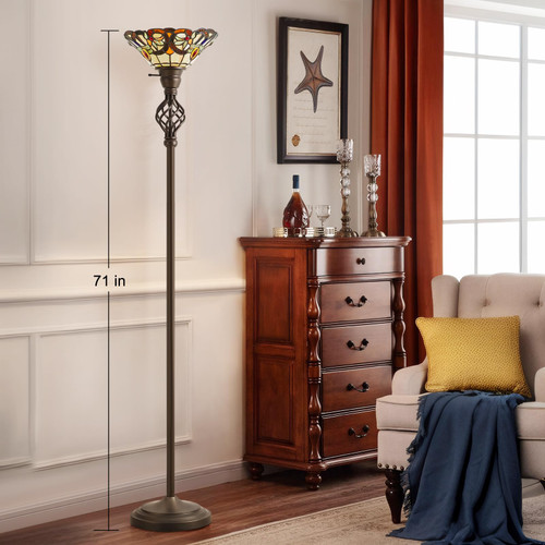 Floor Lamp for Living Room, Tiffany-Style Reading Light