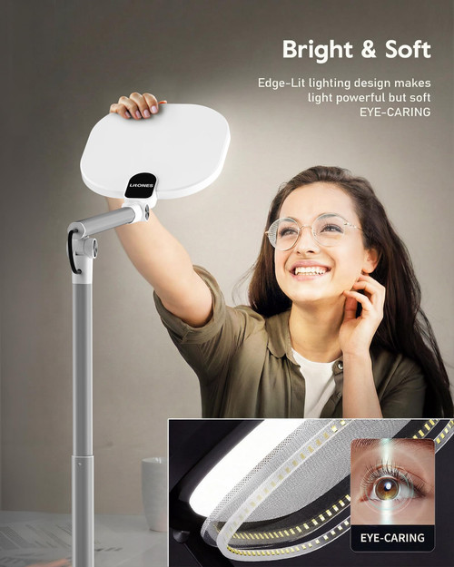 Tall LED Desk Lamps Home Office, Edge-Lit Eye-Care, 50 Light Modes