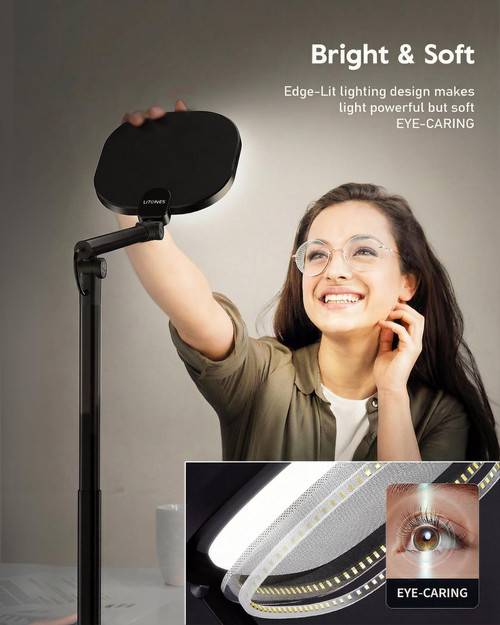 Tall LED Desk Lamps Home Office, Edge-Lit Eye-Care, 50 Light Modes