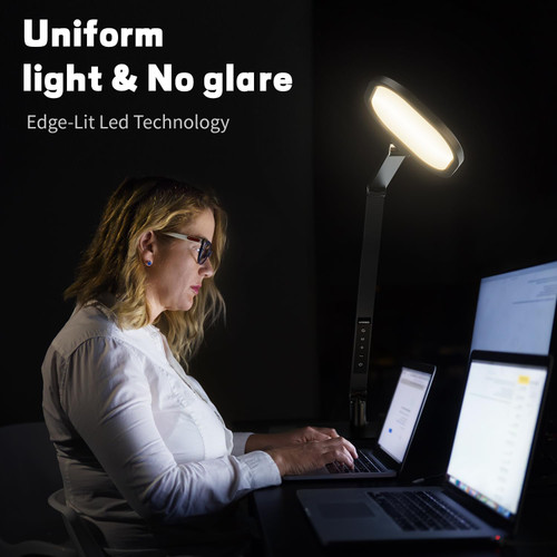 LED Desk Lamp for Home Office, Soft Edge-lit Design, Modern Style