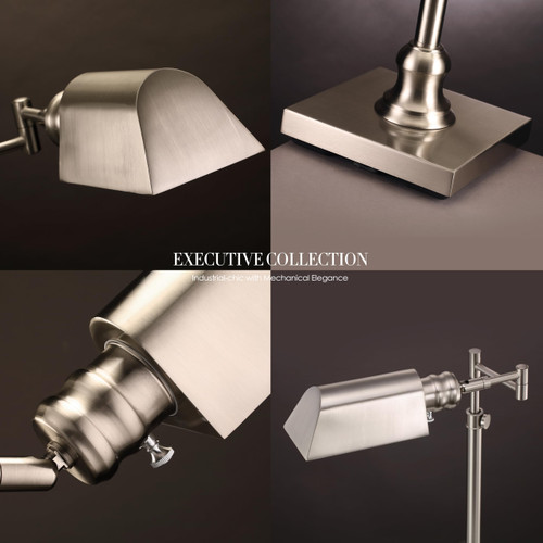 Arcadia Pharmacy Desk Lamp, Brushed Nickel