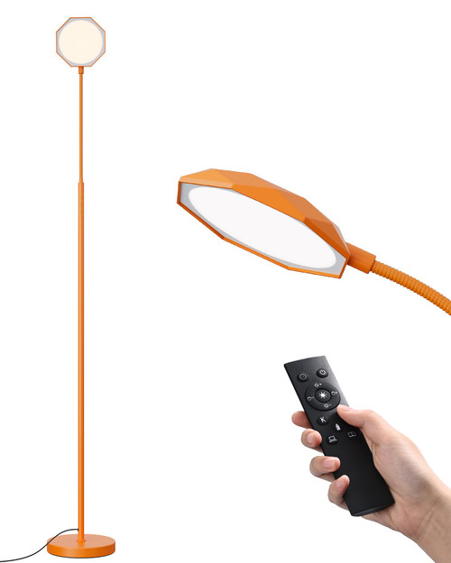 18W LED Floor Lamp for Living Room, Diamond-Surface, Orange