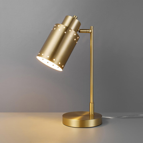 15" Desk Lamp, Brass Finish, Metal, Adjustable, Reading Light, Home Office, Study Accessories