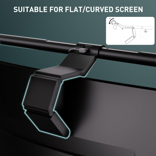 Monitor Light Bar with Remote Control, Fit for Curved/Flat Monitor, Eye-Care USB Computer Lamp Dimmable Screen Light Bar with Auto-Dimming, No Glare Home Office Gaming Desk Lamp