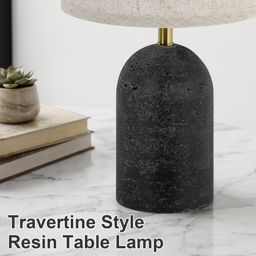 Table Lamps Set of 2, Resin Bedside Lamps for Living Room Bedroom