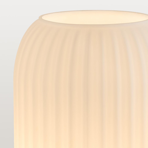 Mid Century Modern Table Lamp, 6" White Glass Desk Lamp Plug in