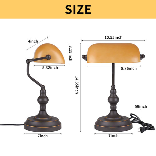 Desk Lamp, Oil Rubbed Bronze Banker's Lamp