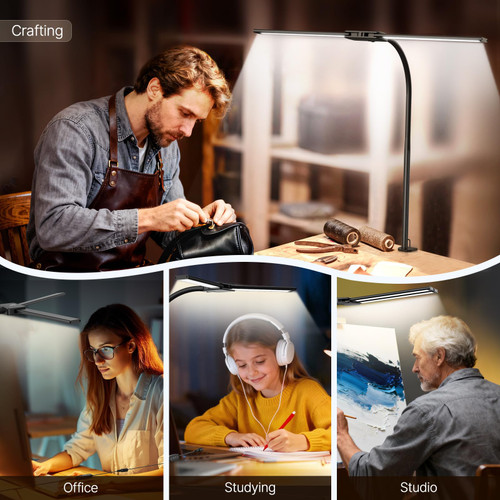LED Desk Lamp for Home Office, 18W 2000LM Dual Head Architect Lamp