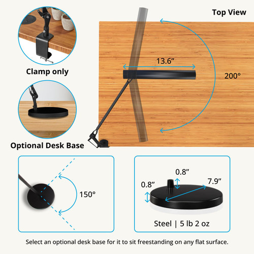 LED Desk Lamp with Clamp - 3 Color Mode Architect Desk Lamp
