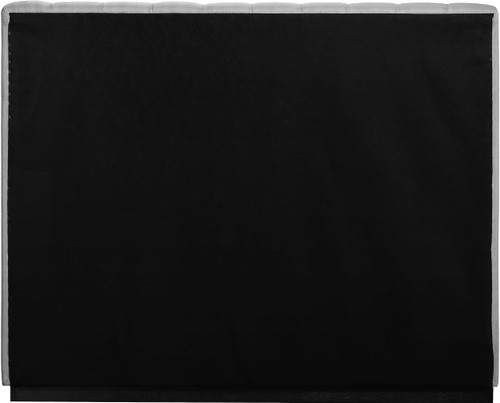 LuciaGrey-Q Lucia Collection Modern | Contemporary Queen Bed with Rich Grey Linen Textured Fabric and Black Finish Solid Wood Base, 65.5" W x 87.5" D x 52" H, Grey, Queen