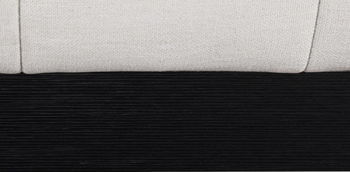 LuciaBeige-K Lucia Collection Modern | Contemporary King Bed with Rich Beige Linen Textured Fabric and Black Finish Solid Wood Base, 81.5" W x 87.5" D x 52" H, Beige, King