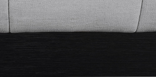 LuciaGrey-K Lucia Collection Modern | Contemporary King Bed with Rich Grey Linen Textured Fabric and Black Finish Solid Wood Base, 81.5" W x 87.5" D x 52" H, Grey, King