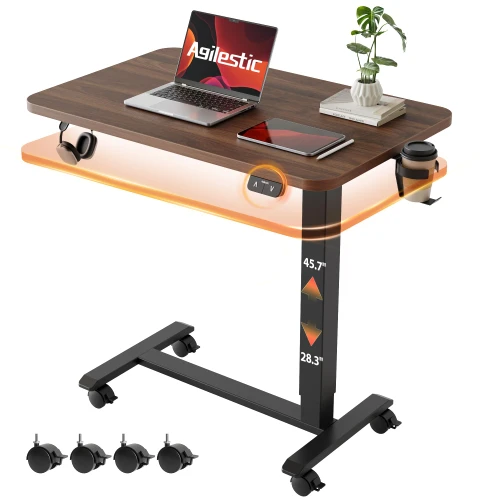 26*16 Inch Height Adjustable Electric Standing Desk, Dark Walnut