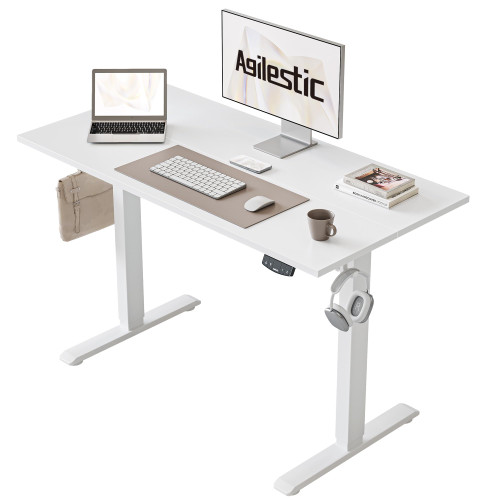 40 * 24 Inch Height Adjustable Electric Standing Desk, White