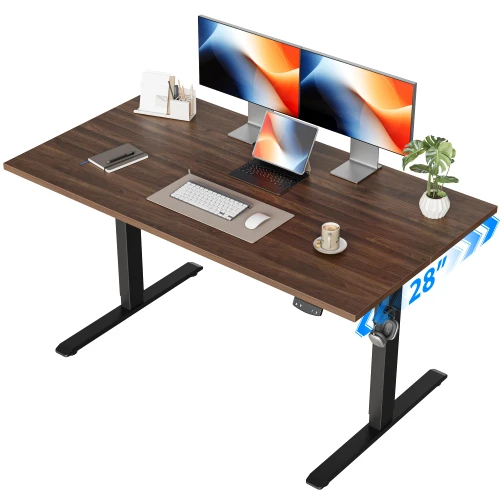 48*28 Inch Height Adjustable Electric Standing Desk, Dark Walnut