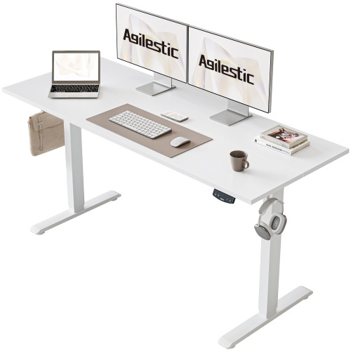 55 * 24 Inch Height Adjustable Electric Standing Desk, White