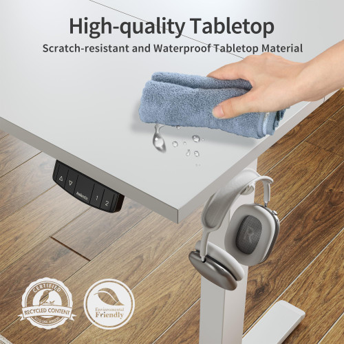 55 * 24 Inch Height Adjustable Electric Standing Desk, White