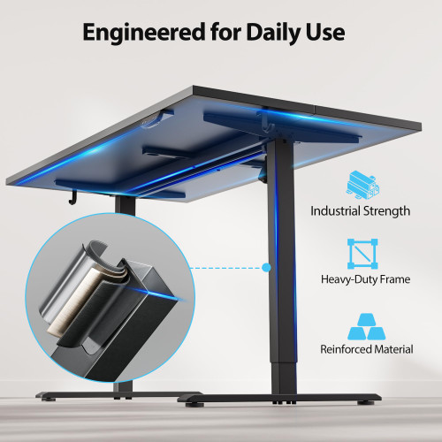55 * 28 Inch Height Adjustable Electric Standing Desk, Black