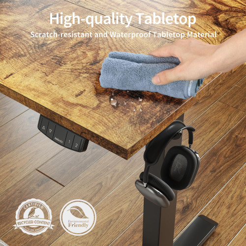 60*24 Inch Height Adjustable Electric Standing Desk, Rustic Brown