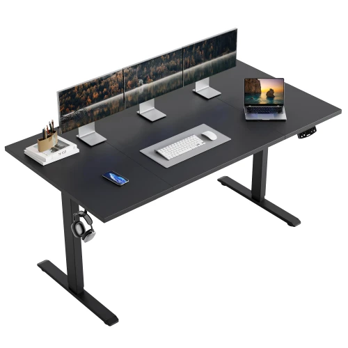 63 * 24 Inch Height Adjustable Electric Standing Desk, Black
