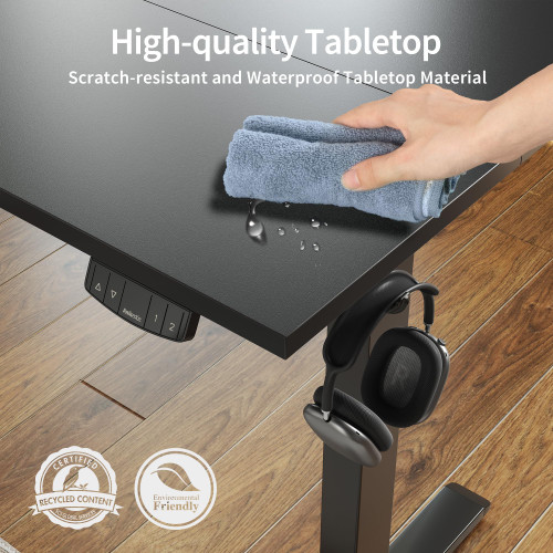 63 * 24 Inch Height Adjustable Electric Standing Desk, Black