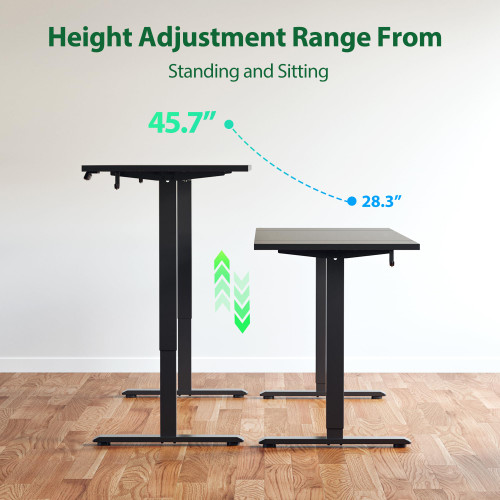 63 * 24 Inch Height Adjustable Electric Standing Desk, Black