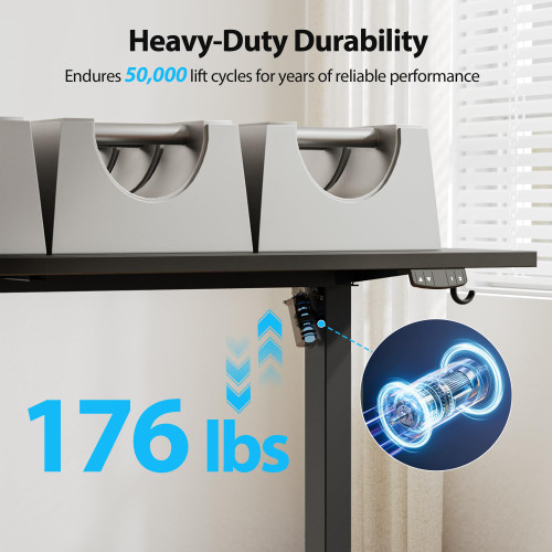 63 * 28 Inch Height Adjustable Electric Standing Desk, Black